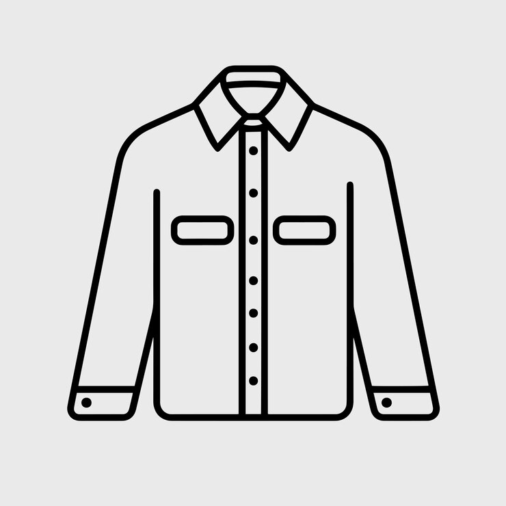 Vektör shirt outline drawing icon vector art