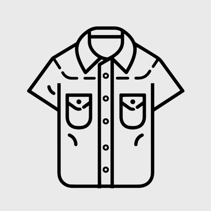 Vektör shirt outline drawing icon vector art