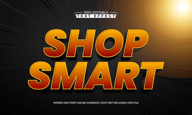 shop smart editable text effect with a sale and discount text style