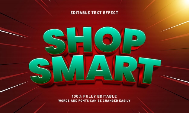 shop smart editable text effect with a sale and promo text style