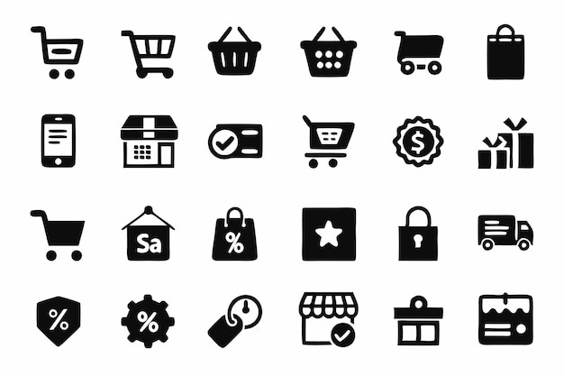 Shopping and ECommerce icons set ECommerce Shopping Shop Payment flat icon EBusiness
