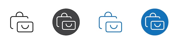 Shopping bags icon flat editable icon mark set