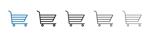 Shopping cart icon Outline vector logo for web ui