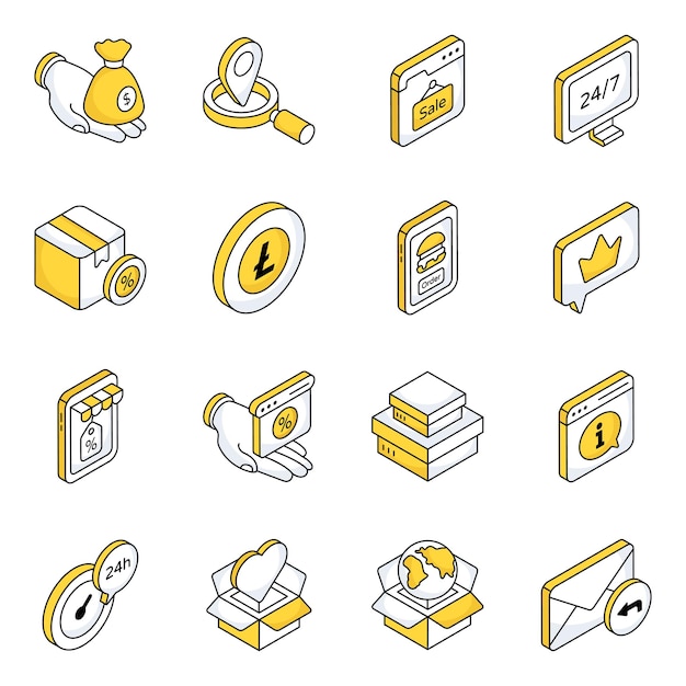 Shopping icon pack is here It is an excellent pack to grab for shopping banners websites