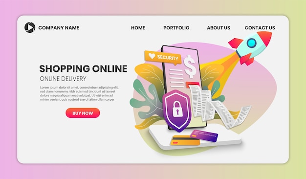 Shopping online landing page