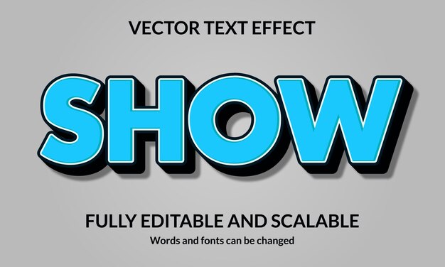 Show Editable 3D text style effect