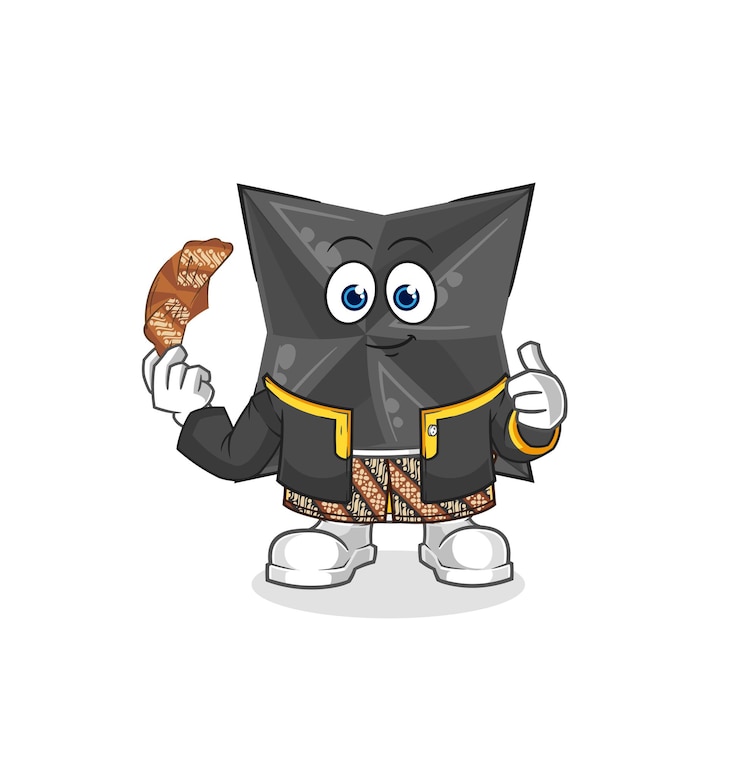 Vektör shuriken javanese character cartoon mascot vector