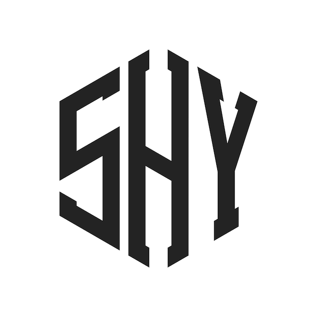 SHY Logo Design Initial Letter SHY Monogram Logo using Hexagon shape