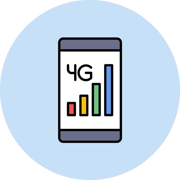 Signal Cellular 4 Bar Flat Illustration