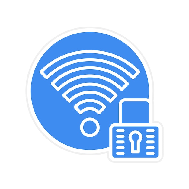 Signal Wifi 4 Bar Lock icon vector image Can be used for Mobile UI UX