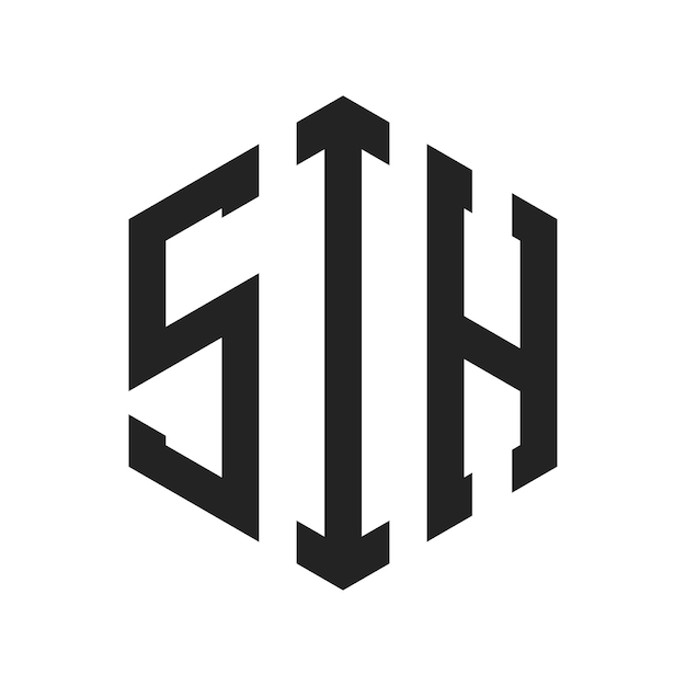 SIH Logo Design Initial Letter SIH Monogram Logo using Hexagon shape