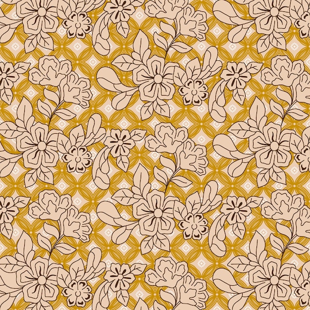 şık vektörel Cava etnik batik desen şablonu
