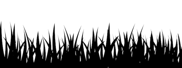 Silhouette grass designs flat vector illustration