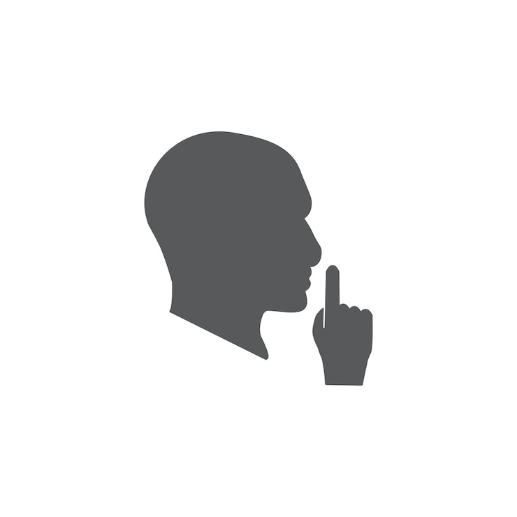Vektör silhouette illustration design vector is forbidden to speak noisy