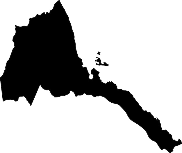 Silhouette map of Eritrea