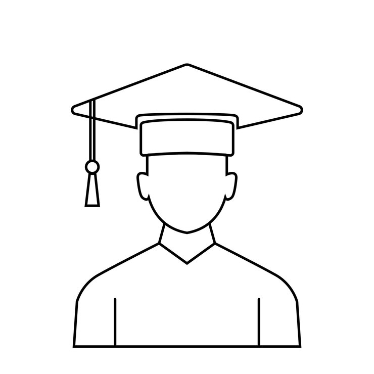 Vektör silhouette of graduation line art symbol elements template