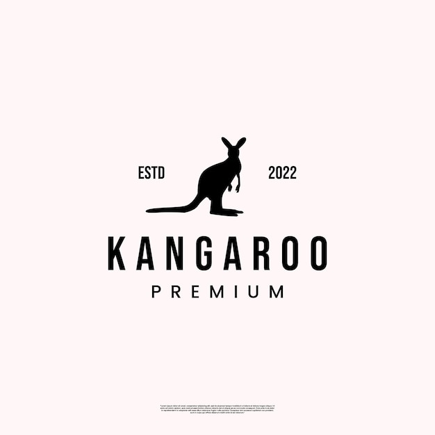 Silhouette of kangaroo logo design vintage