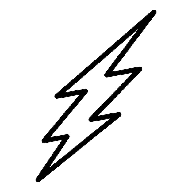 Silhouette of lightning icon Outline silhouette of lightning vector icon for web design isolated on white background