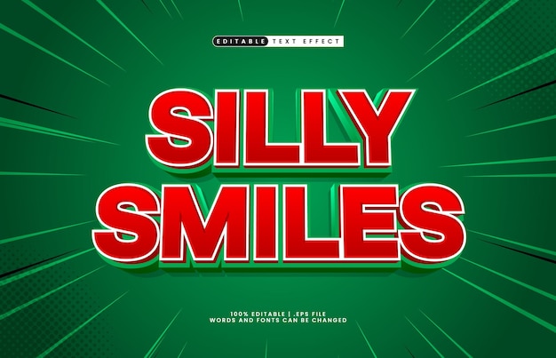 silly smiles editable text effect with a comedy and funny text style