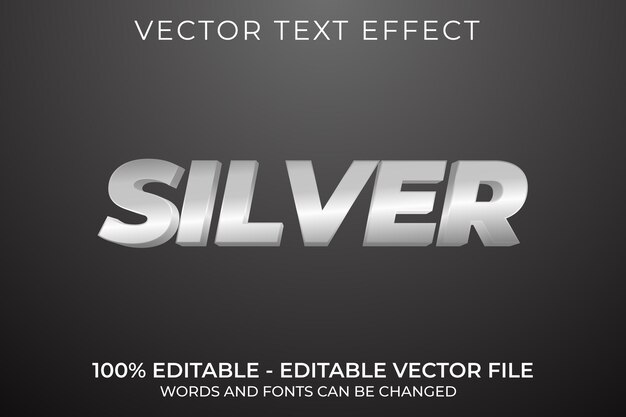 Silver 3d editable text effect
