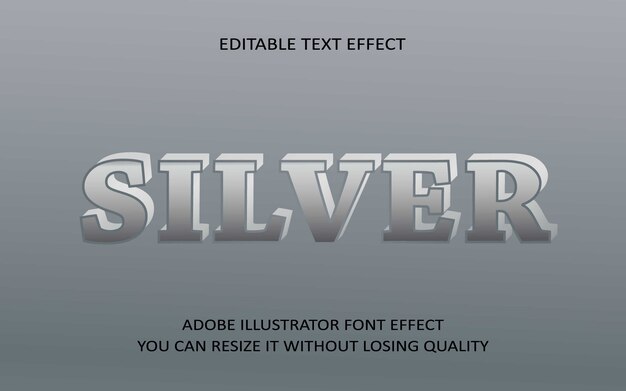 Silver editable text font Effect