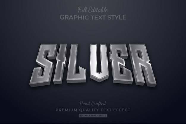 Silver Elegant Editable Text Style Effect Premium