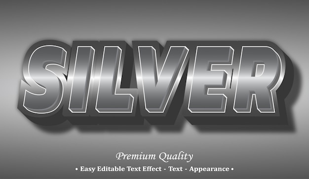Silver  font style effect