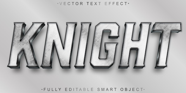 silver knight vector fully editable smart object text effect