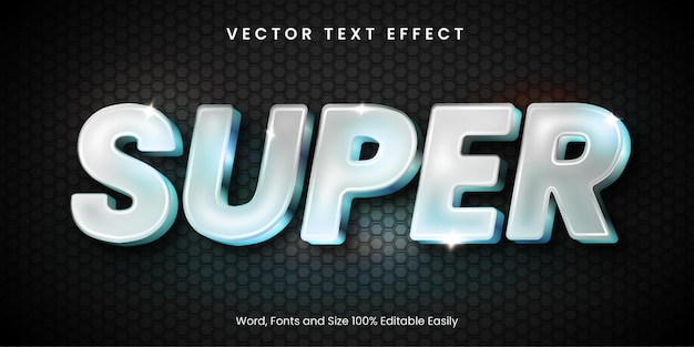 Silver metal editable text effect