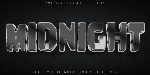 silver midnight vector fully editable smart object text effect