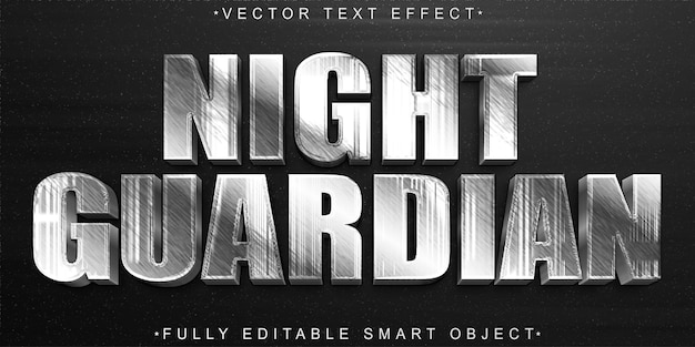 silver night guardian vector fully editable smart object text effect