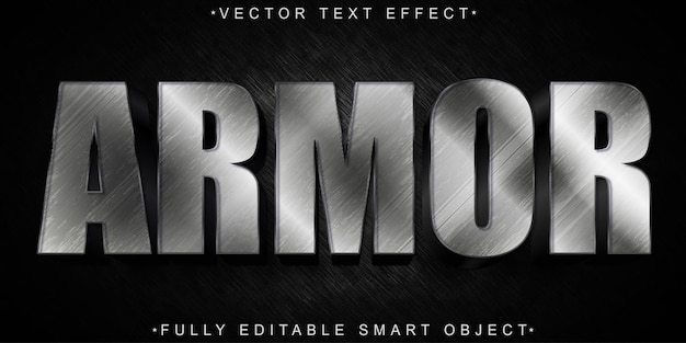 silver worn warrior armor vector fully editable smart object text effect