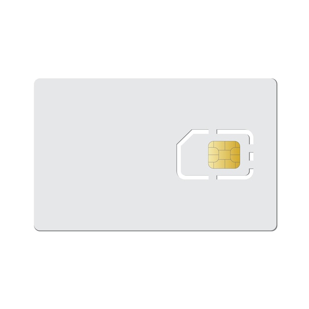 Sim card vector 3d design on white background