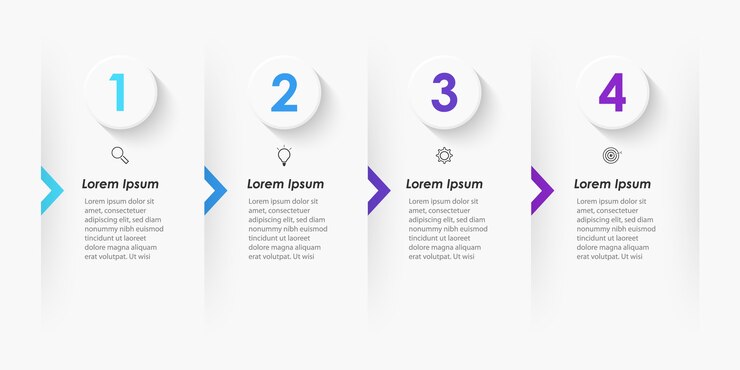 Vektör simgeler ve seçenekler veya adımlar içeren infografik tasarım şablonu