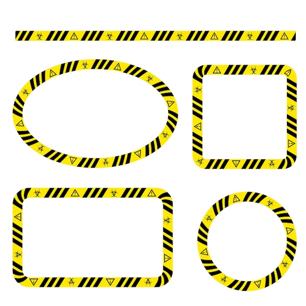 Simpelt sæt Vector Oval, rektangel, cirkel, firkantet politilinje, ramme til dit elementdesign