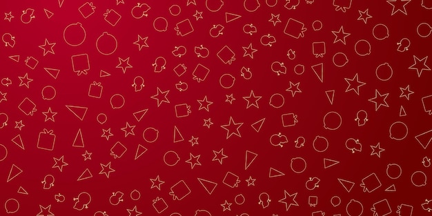 Simple and elegant christmas presentation design with golden lines on red background Christmas winte...