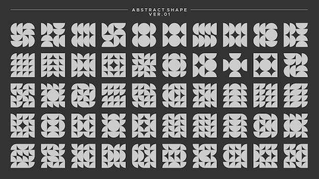 simple basic shape abstract memphis circle pattern design set