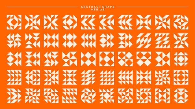 simple bauhaus abstract basic shape line square pattern design set