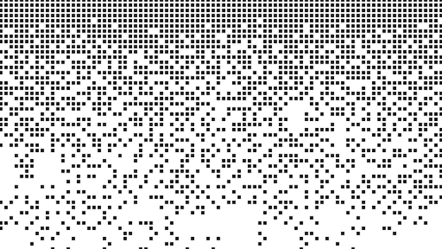 Simple black digital pixel or halftone texture isolated on white background Vector illustration