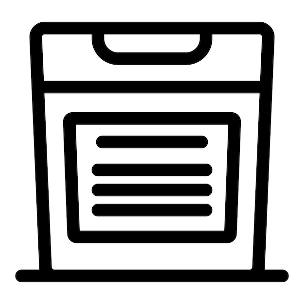 simple black line vector icon of a document being scanned