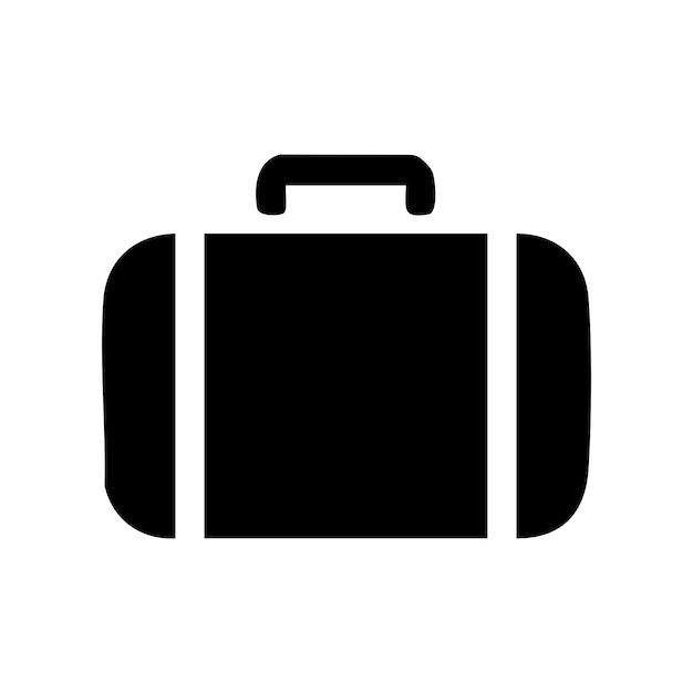 Simple black suitcase icon perfect for travel or businessrelated imagery