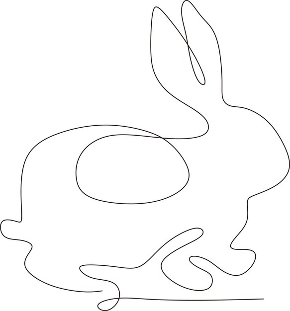 simple bunny continuous line