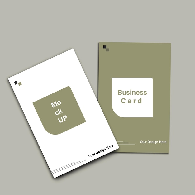 simple business card mockup in green and white color