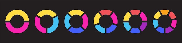 Simple business infographic pie chart collection