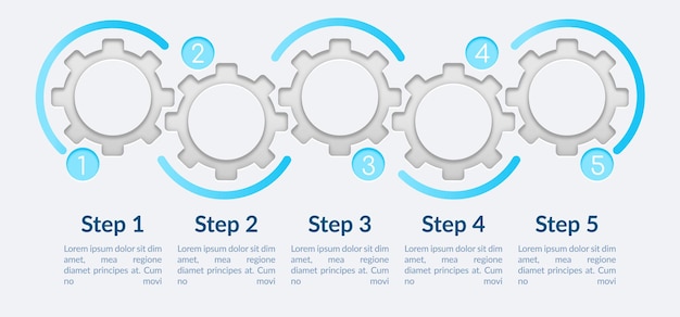 Simple circle steps infographic template