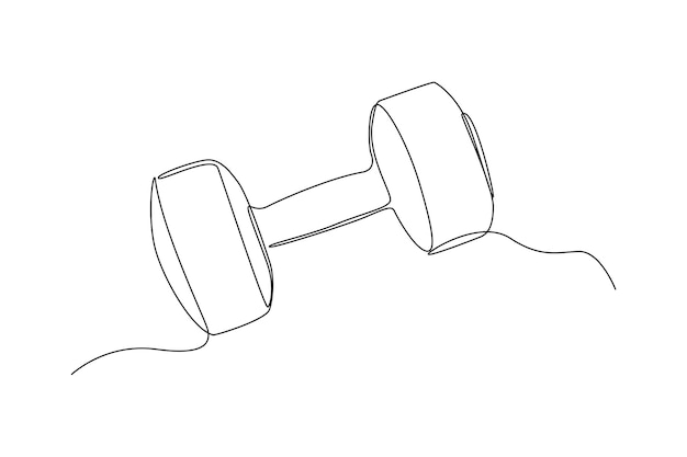 Simple continuous line drawing of gym equipment for gym activity Gym equipment minimalist concept