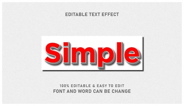 Simple effect text with a modern 3D style that can be edited