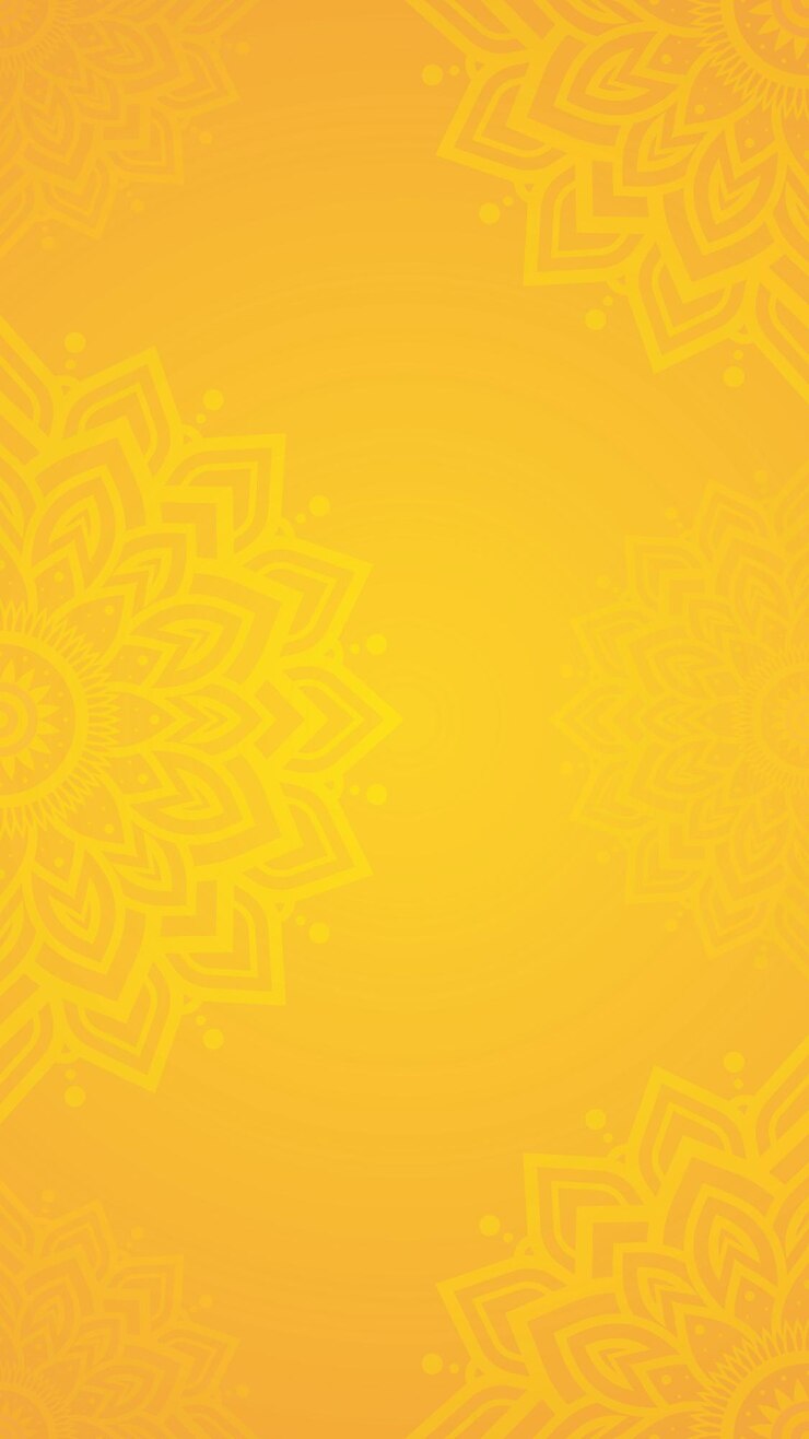 Vektör simple elegant decorative yellow background with floral opaque mandala patterns