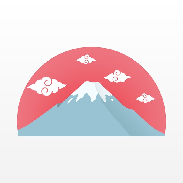 simple flat illustration of mount fuji