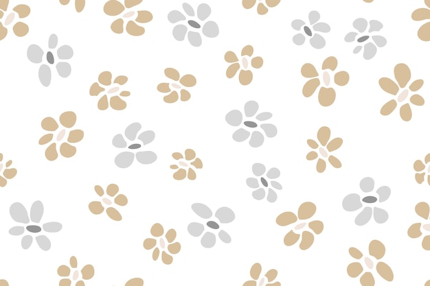 Simple flower seamless pattern vector tissue print design Rusti